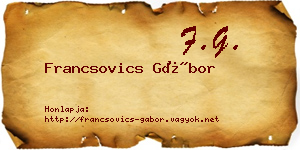 Francsovics Gábor névjegykártya