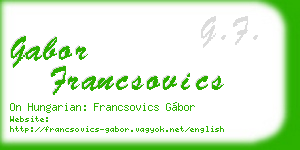gabor francsovics business card